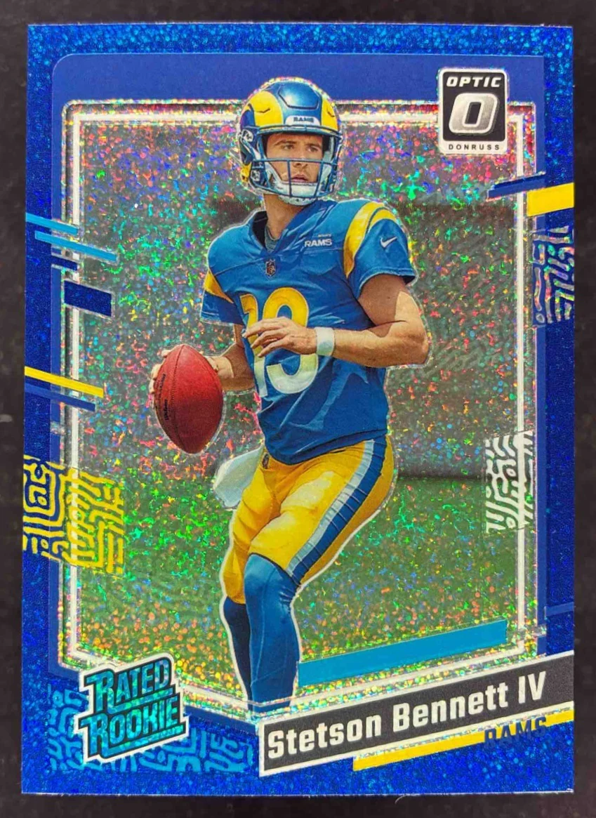 2023 Donruss Optic Blue Glitter Prizm #267 Stetson Bennett RC Rated Rookie