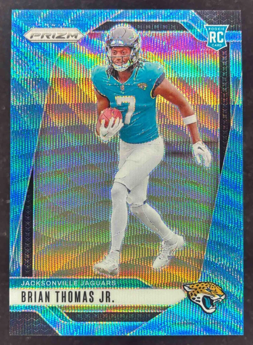 2024 Panini Prizm Blue Wave Prizm #314 Brian Thomas Jr. RC /230