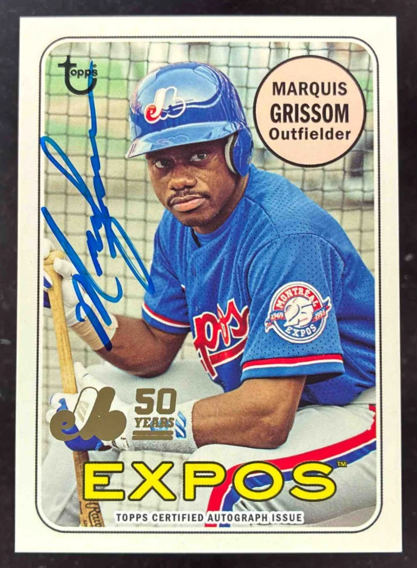 2019 Topps Archives 50th Anniversary Expos Autograph Marquis Grissom Auto /50