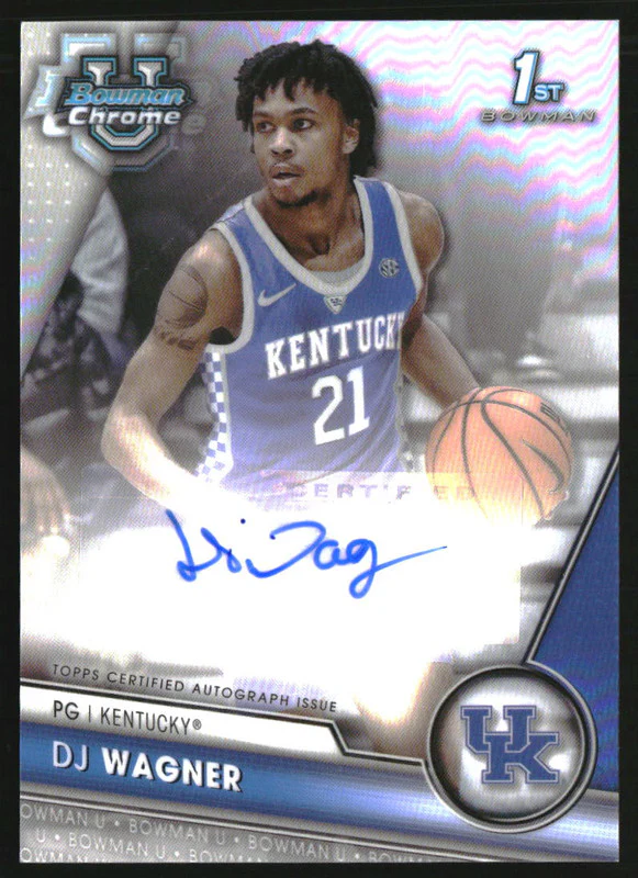 2023 Bowman Chrome University Autograph Refractor DJ Wagner RC Auto /250