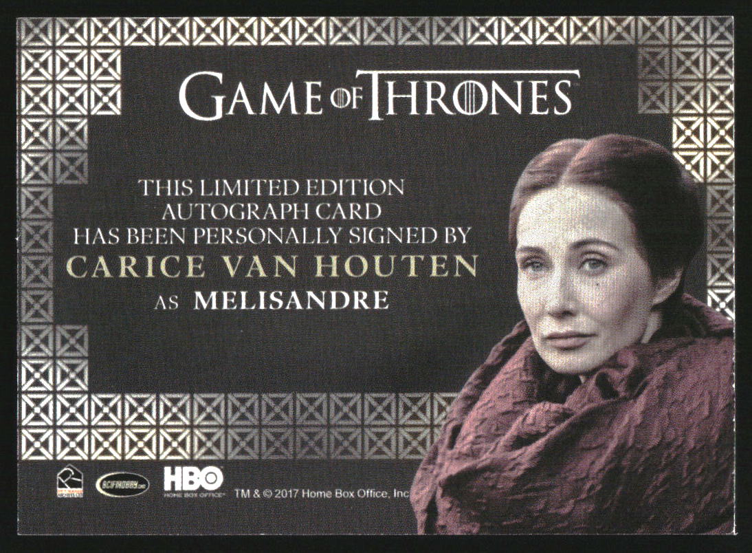 2017 Game of Thrones Valyrian Steel Gold Auto Carice van Houten Melisandre - Image 2