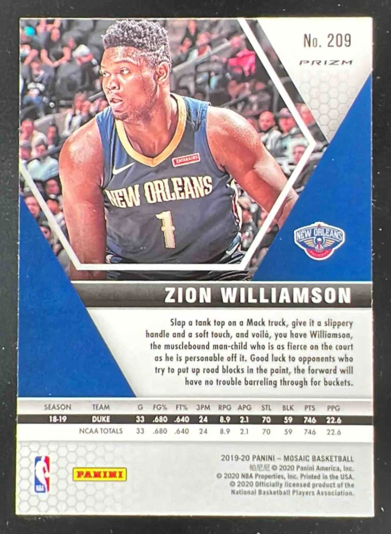2019-20 Panini Mosaic Red Wave Prizm #209 Zion Williamson RC - Image 2