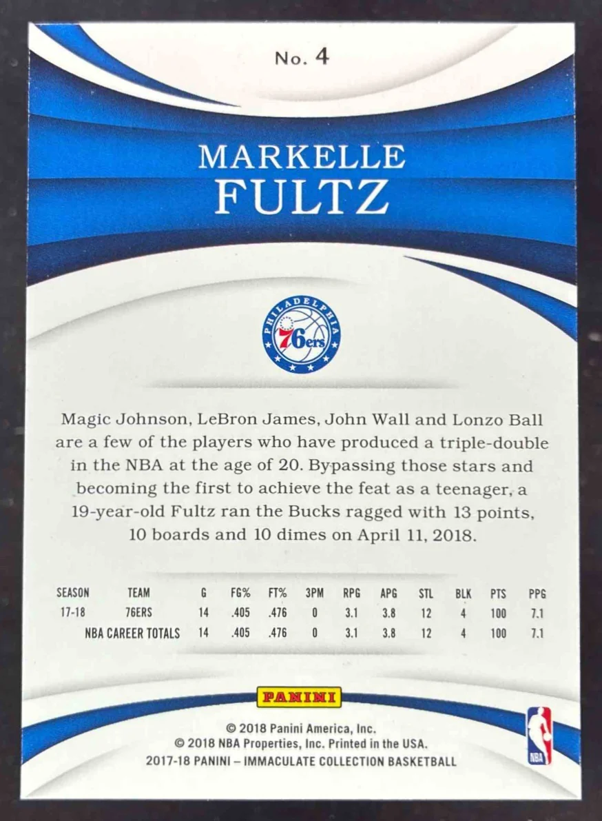 2017-18 Panini Immaculate Collection Red #4 Markelle Fultz RC /35 - Image 2