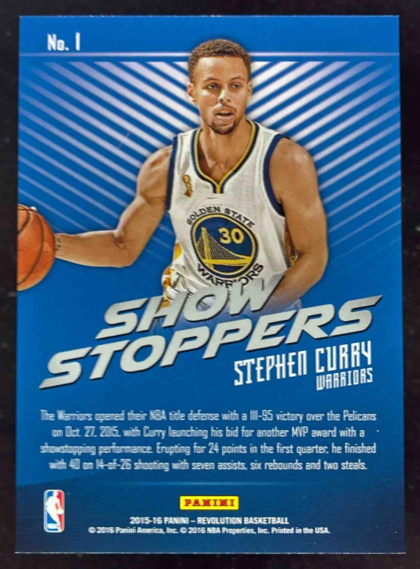 2015-16 Panini Revolution Showstoppers #1 Stephen Curry - Image 2