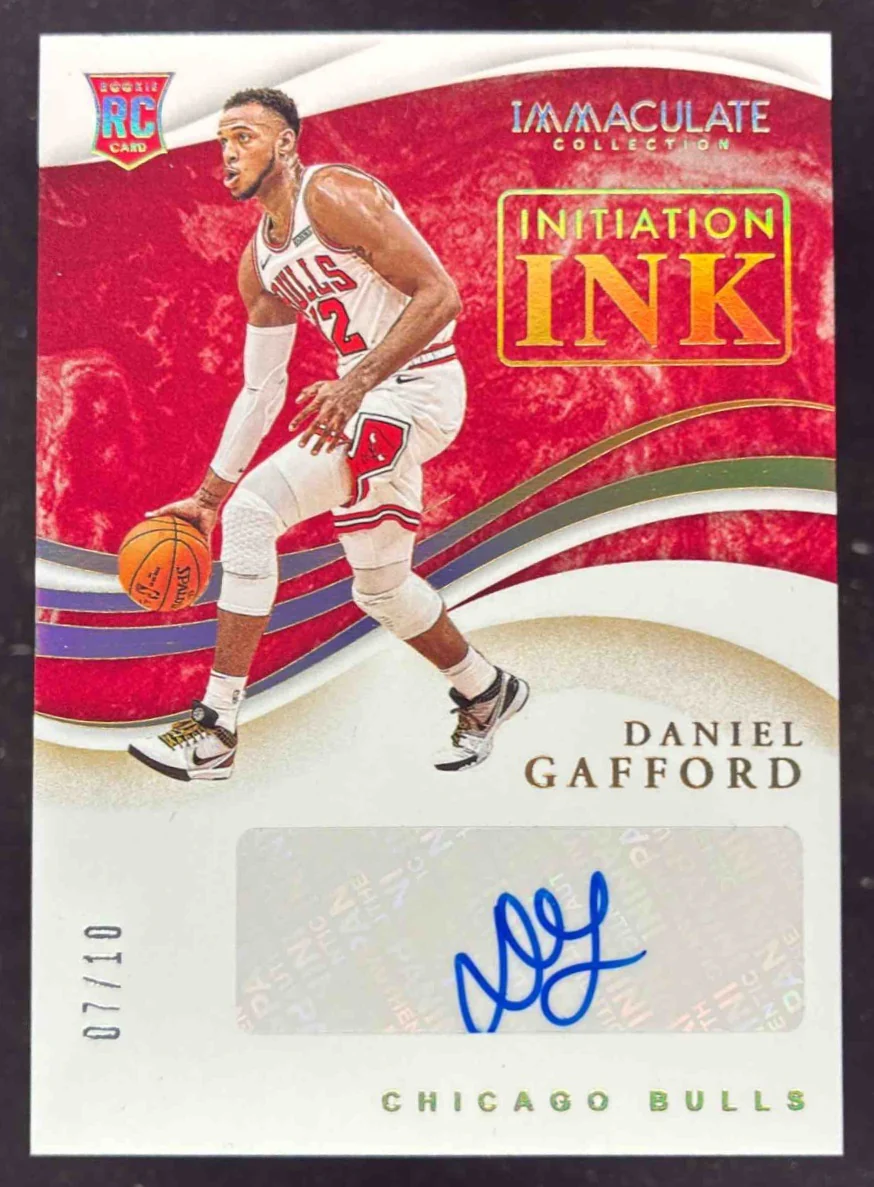 2019 Immaculate Collection Initiation Ink Gold #DGF Daniel Gafford RC Auto /10