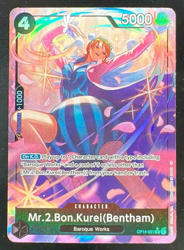 Mr.2.Bon.Kurei Bentham Alternate Art - The Azure Sea's Seven OP14