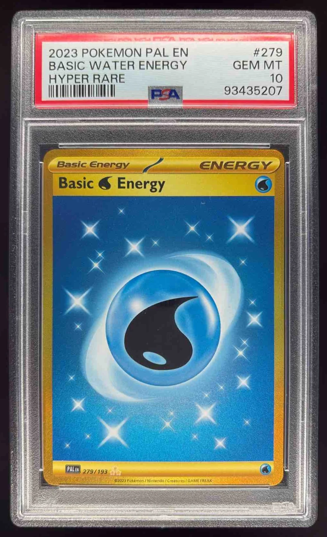 2023 Pokemon Scarlet & Violet Paldea Evolved #279/193 Basic Water Energy PSA 10