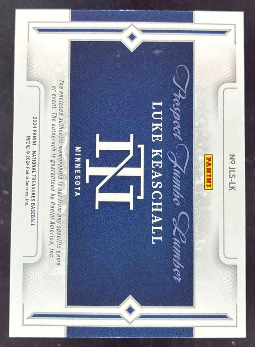 2024 National Treasures Jumbo Lumber Emerald #JLS-LK Luke Keaschall Auto /5 - Image 2