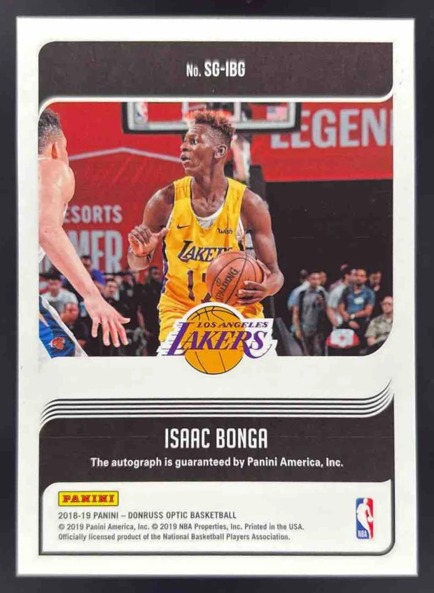 2018-19 Panini Donruss Optic Signature Series #SG-IBG Isaac Bonga RC Auto - Image 2