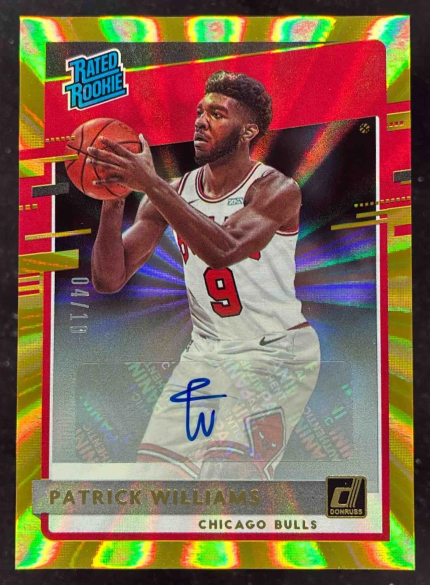 2020-21 Donruss Rated Rookies Holo Gold Laser #227 Patrick Williams RC Auto /10