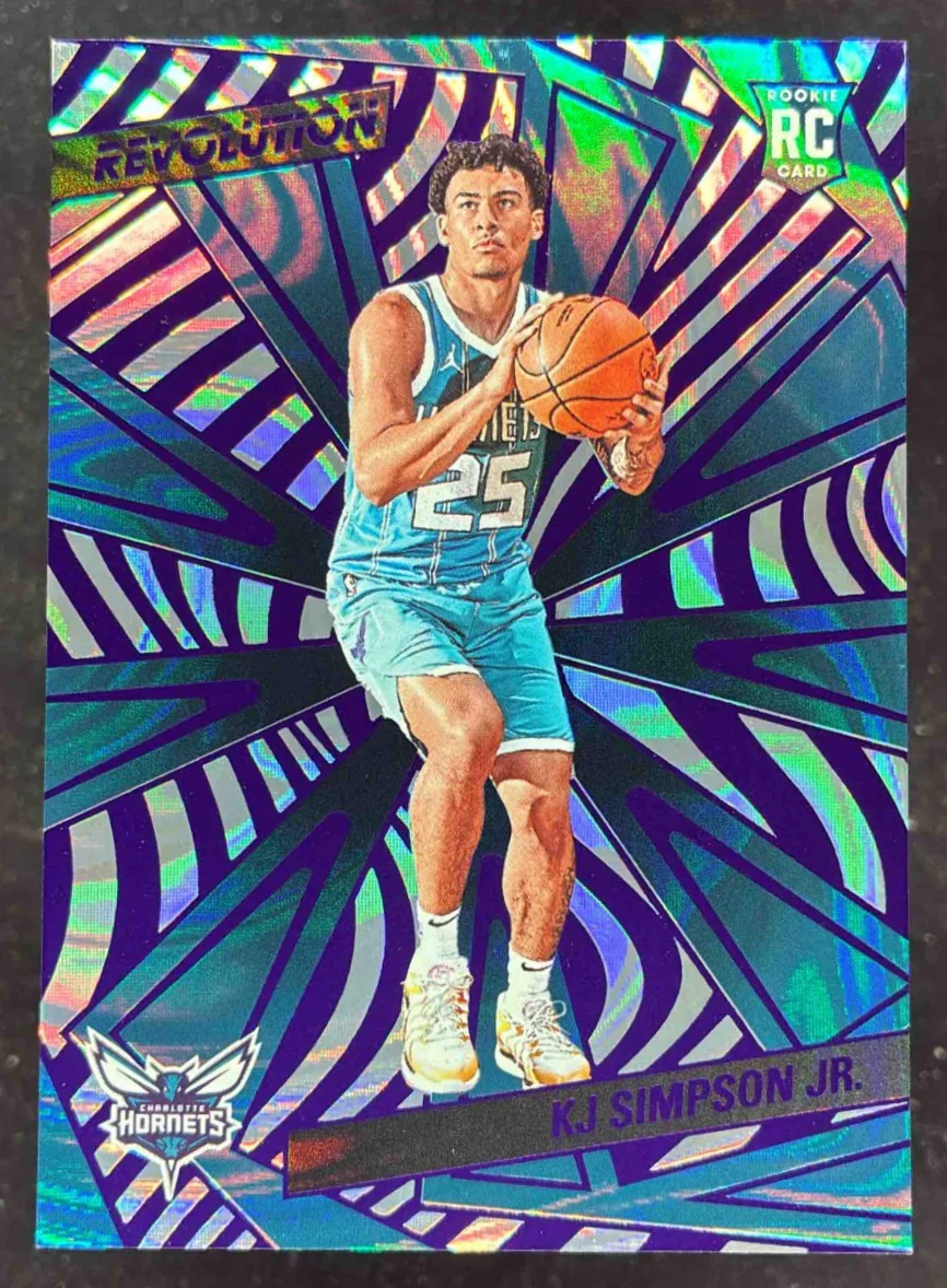 2024-25 Panini Revolution Purple Swirl #117 KJ Simpson Jr. RC /5