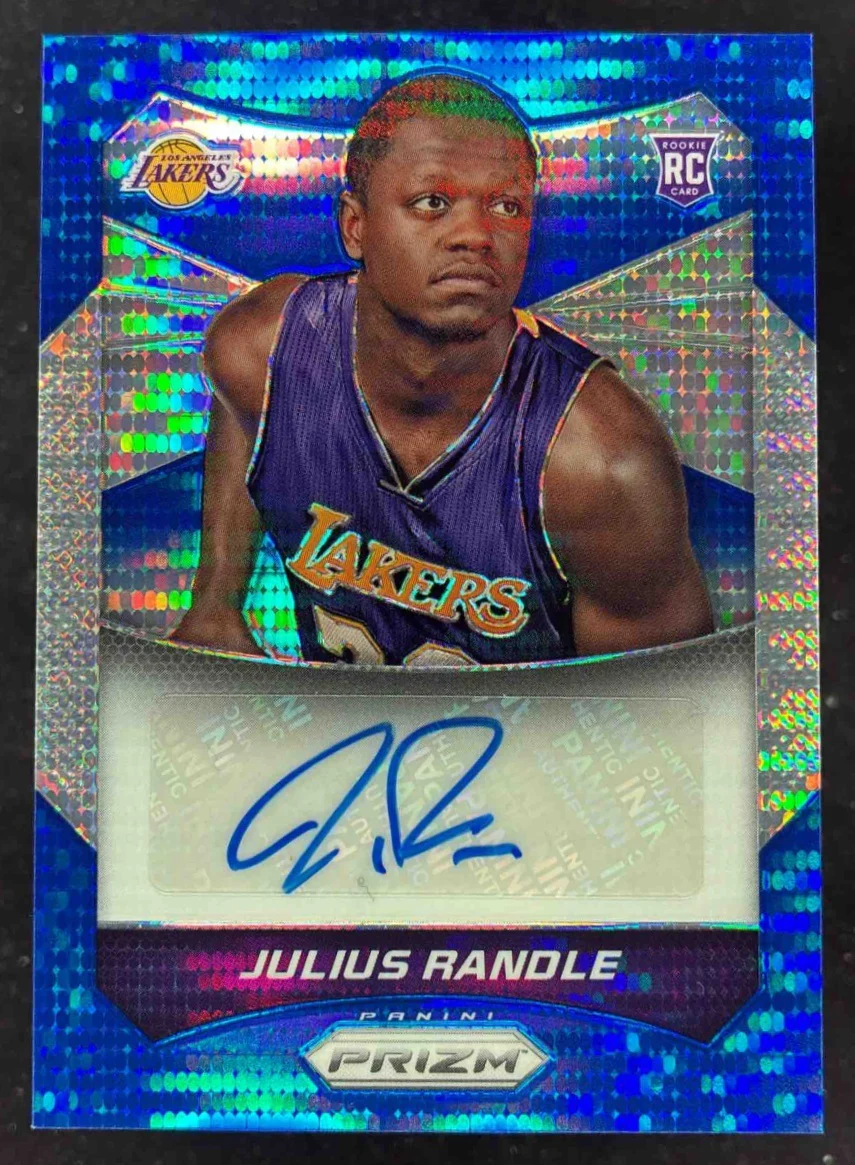 2014 Panini Prizm Autographs Prizms Blue Pulsar #78 Julius Randle RC Auto /199