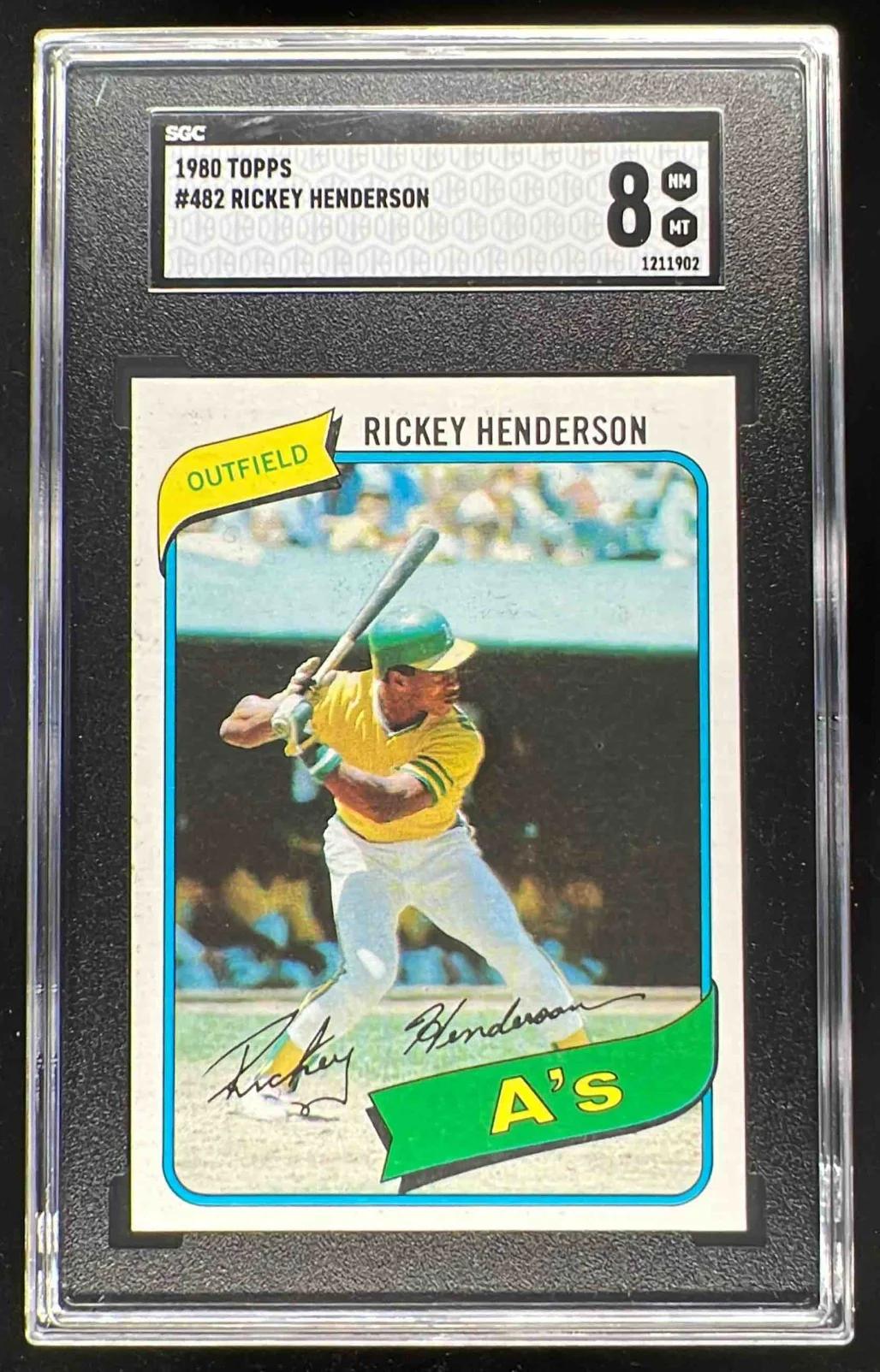 1980 Topps #482 Rickey Henderson RC SGC 8