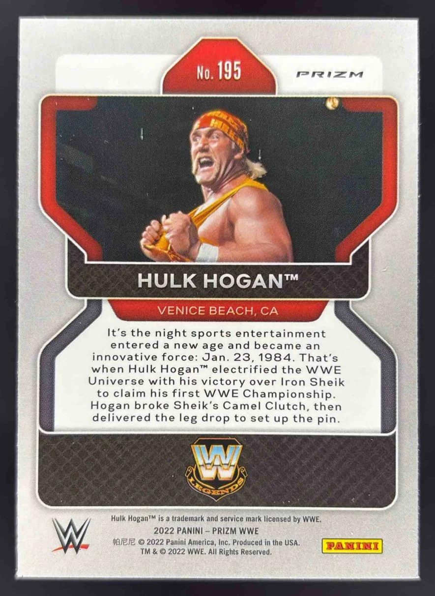 2022 Panini Prizm WWE Ruby Wave #195 Hulk Hogan - Image 2