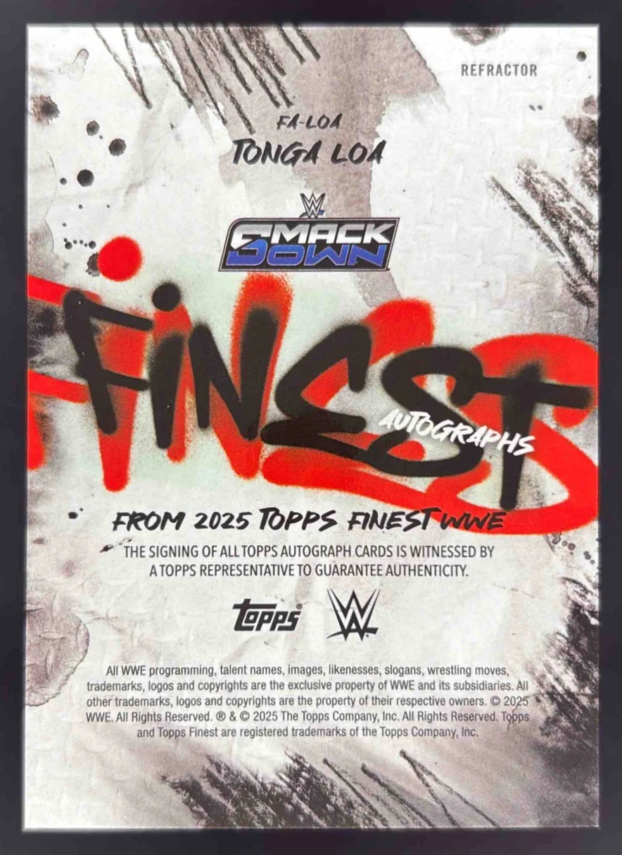 2025 Topps Finest WWE Finest Autographs Refractor #FA-LOA Tonga Loa Auto - Image 2