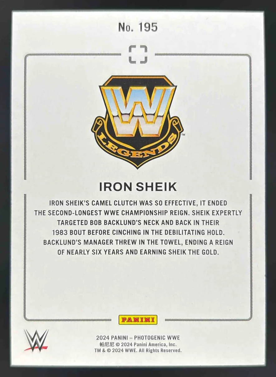 2024 Panini Photogenic WWE Maze #195 Iron Sheik /25 - Image 2