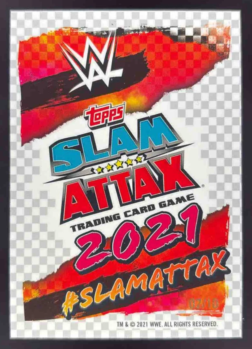 2021 Topps Chrome Slam Attax WWE Black Refractors #104 Omos /10 - Image 2