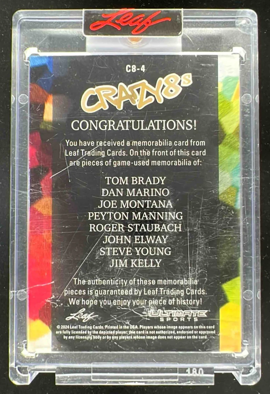 2024 Leaf Tom Brady Marino Montana Peyton Manning Staubach Elway Young Kelly /3 - Image 2