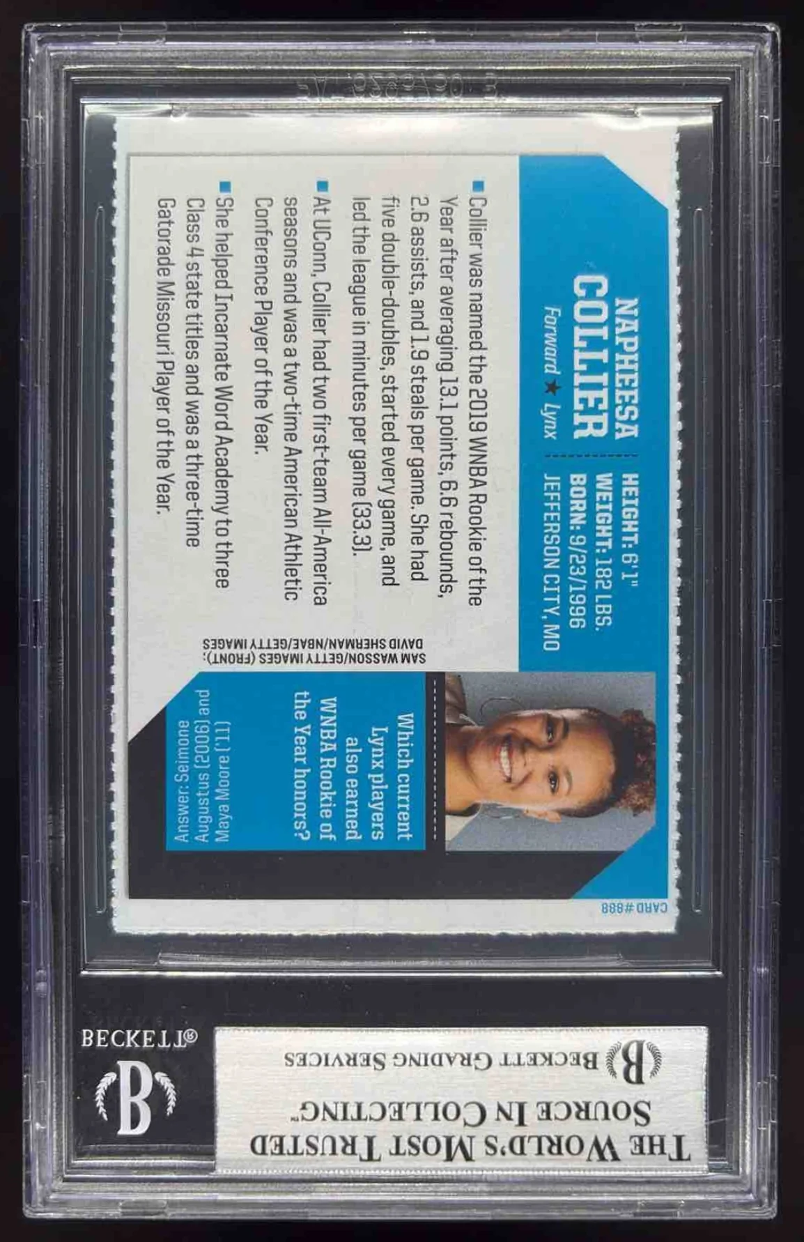 2019 Sports Illustrated For Kids #888 Napheesa Collier BGS 8 - Image 2