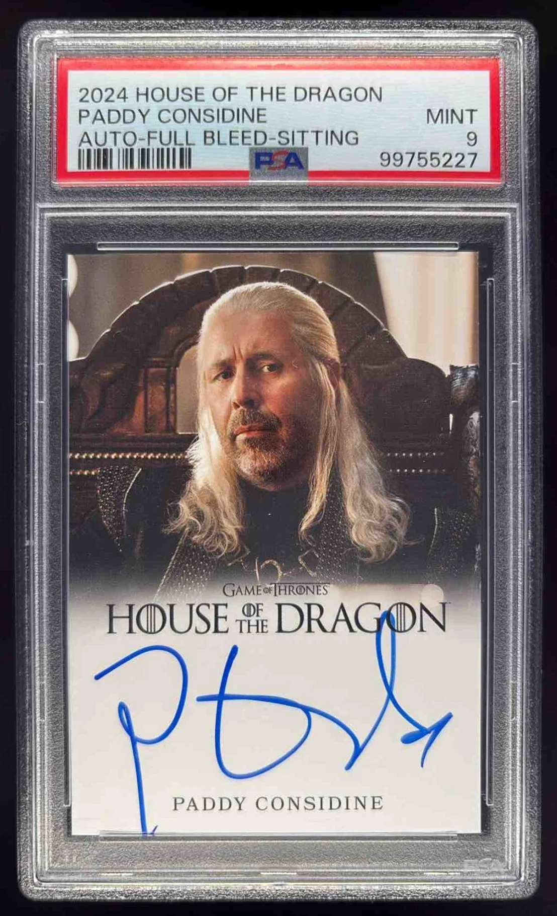 2024 House of the Dragon Auto Paddy Considine Viserys Targaryen PSA 9