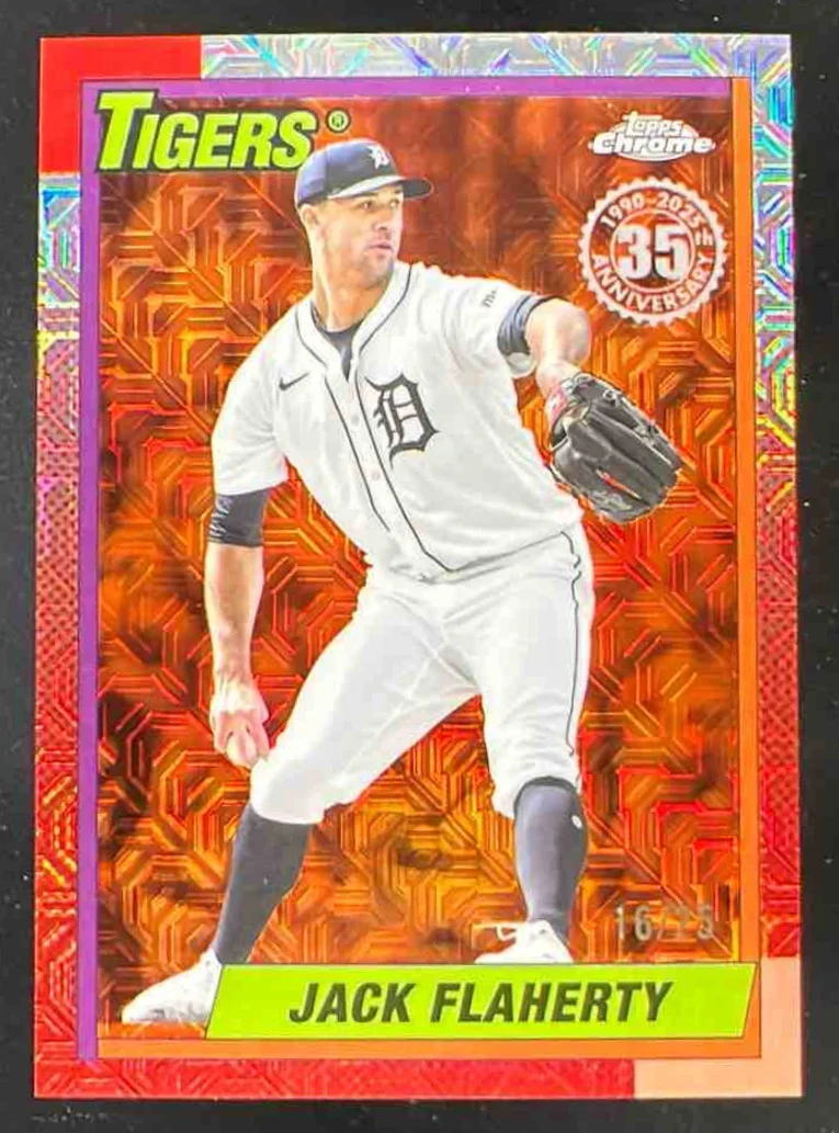 2025 Topps Update Silver Pack 1990 Chrome Orange Mojo Jack Flaherty /25