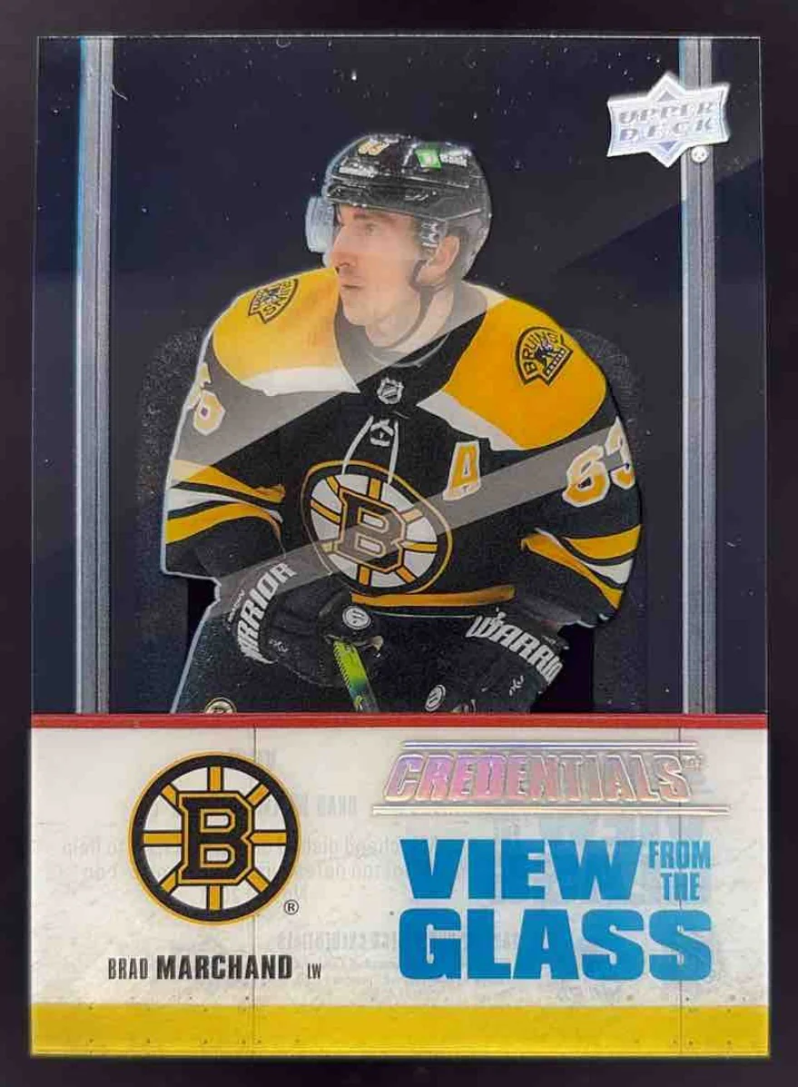 2021-22 Upper Deck Credentials View from the Glass #VG-8 Brad Marchand