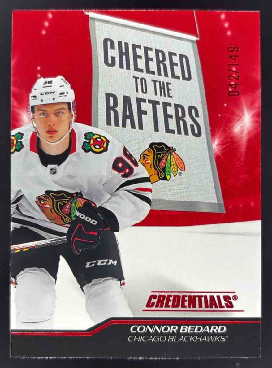 2024 Upper Deck Credentials Cheered to the Rafters Red #CR-CB Connor Bedard /149