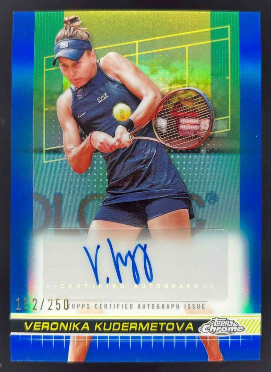 2024 Topps Chrome Autographs I Blue #TCA-VKA Veronika Kudermetova Auto /250