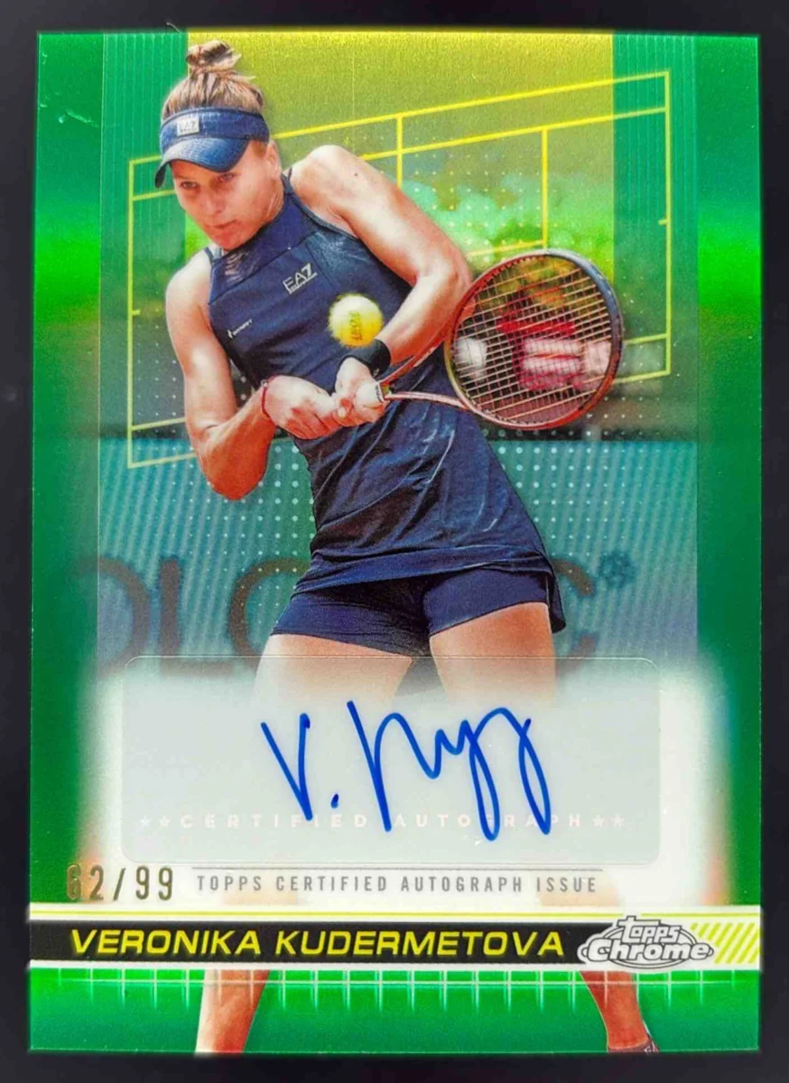 2024 Topps Chrome I Green Grass Court #TCA-VKA Veronika Kudermetova Auto /99