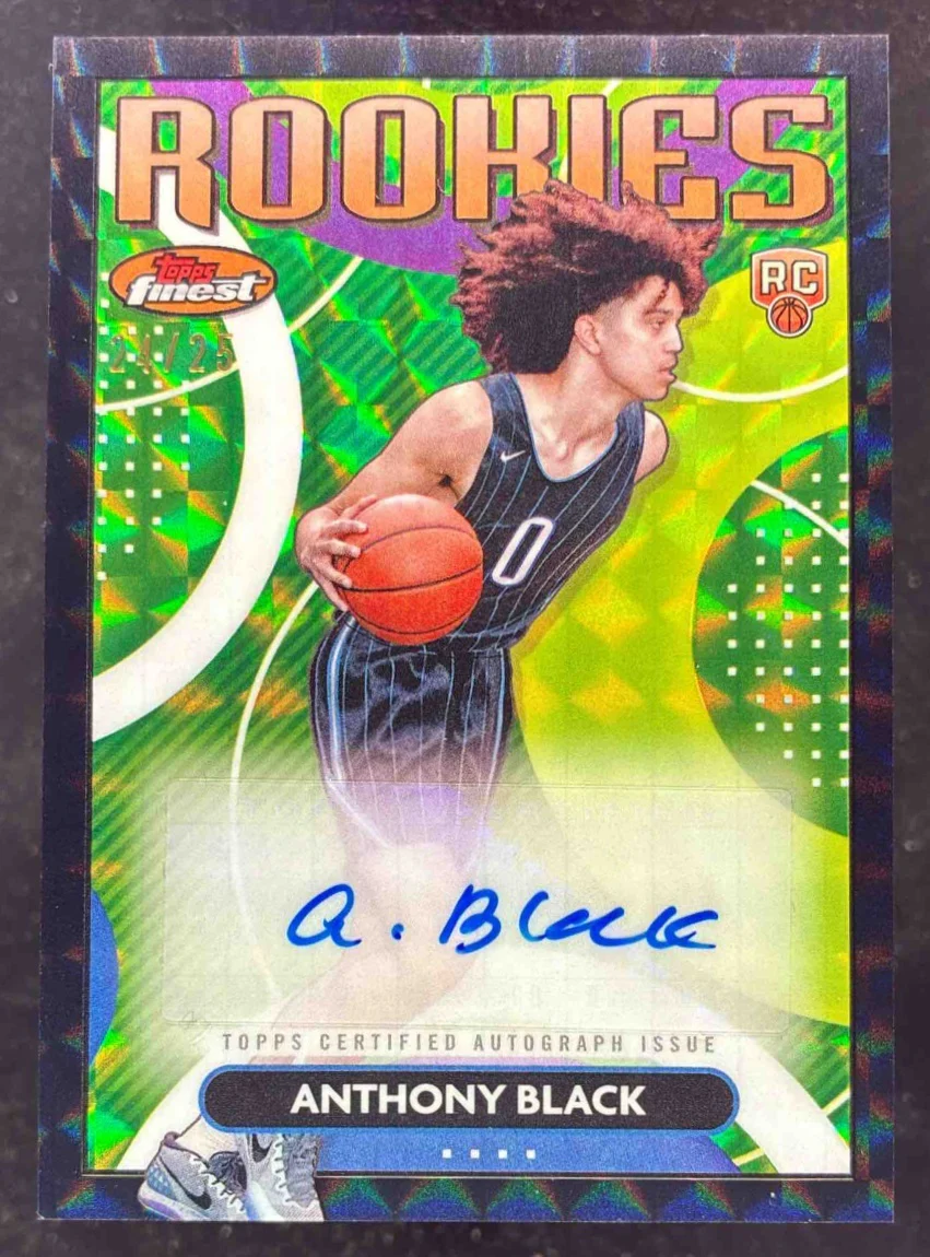 2023-24 Topps Finest Rookie Black Geometric #RFA-AB Anthony Black RC Auto /25