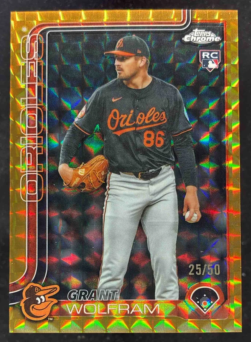 2025 Topps Chrome Update Gold Geometric Refractor #USC31 Grant Wolfram RC /50