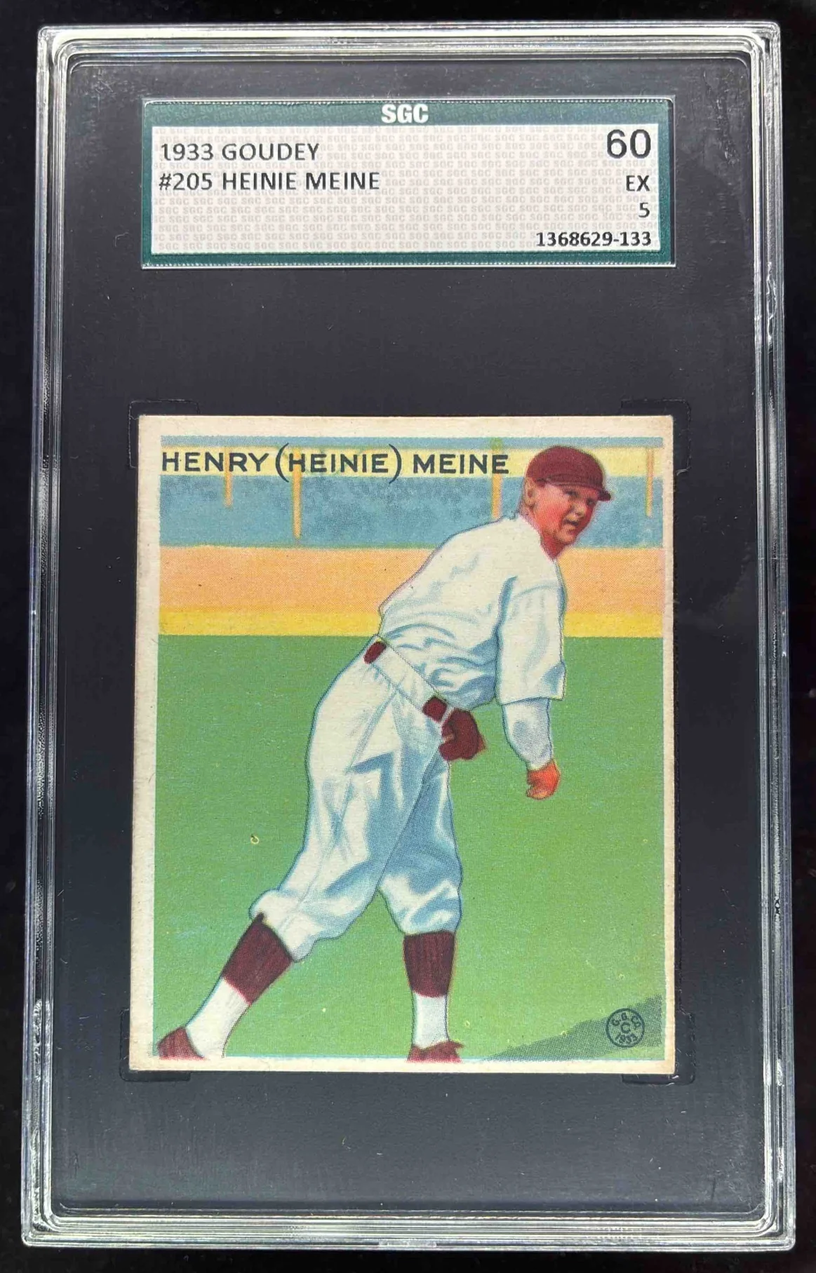 1933 Goudey #205 Heinie Meine RC SGC 5