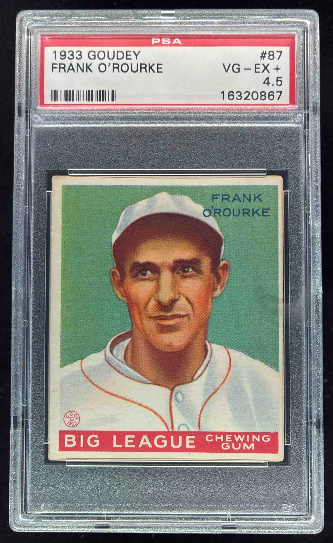 1933 Goudey R319 #87 Frank O'Rourke RC PSA 4.5