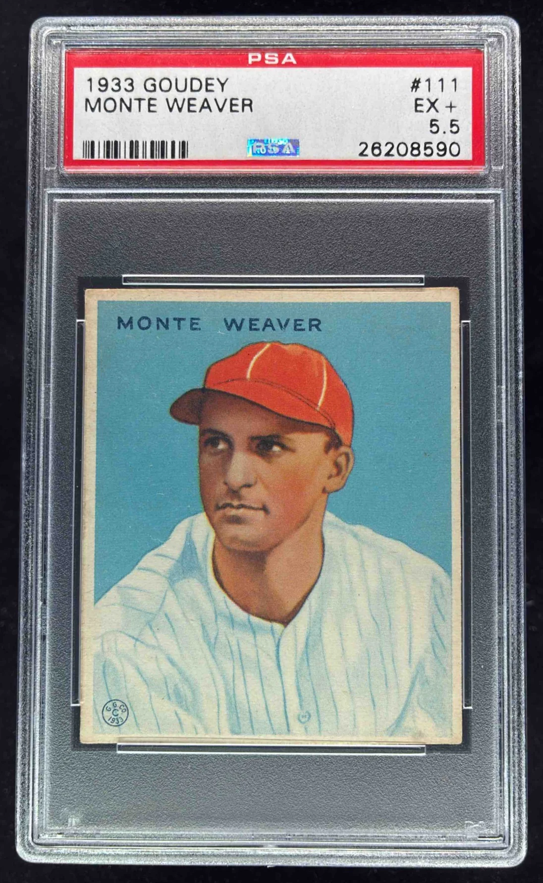 1933 Goudey #111 Monte Weaver RC PSA 5.5