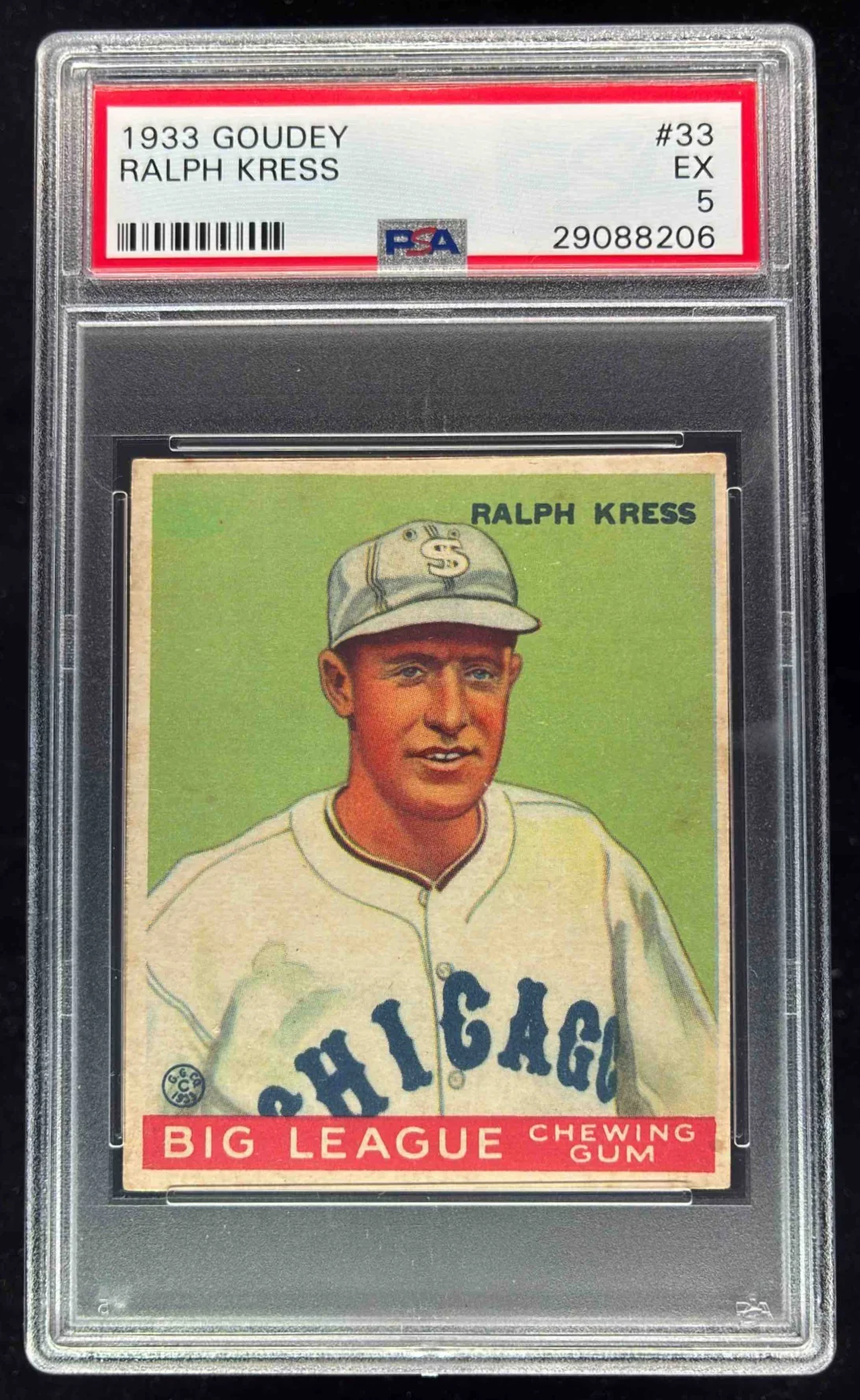 1933 Goudey #33 Ralph Kress RC PSA 5