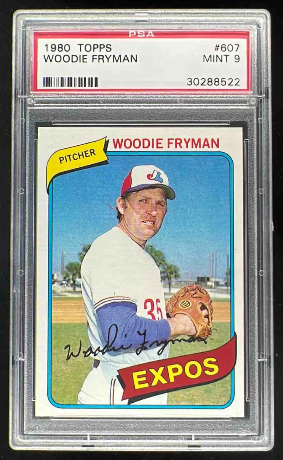 1980 Topps #607 Woodie Fryman PSA 9