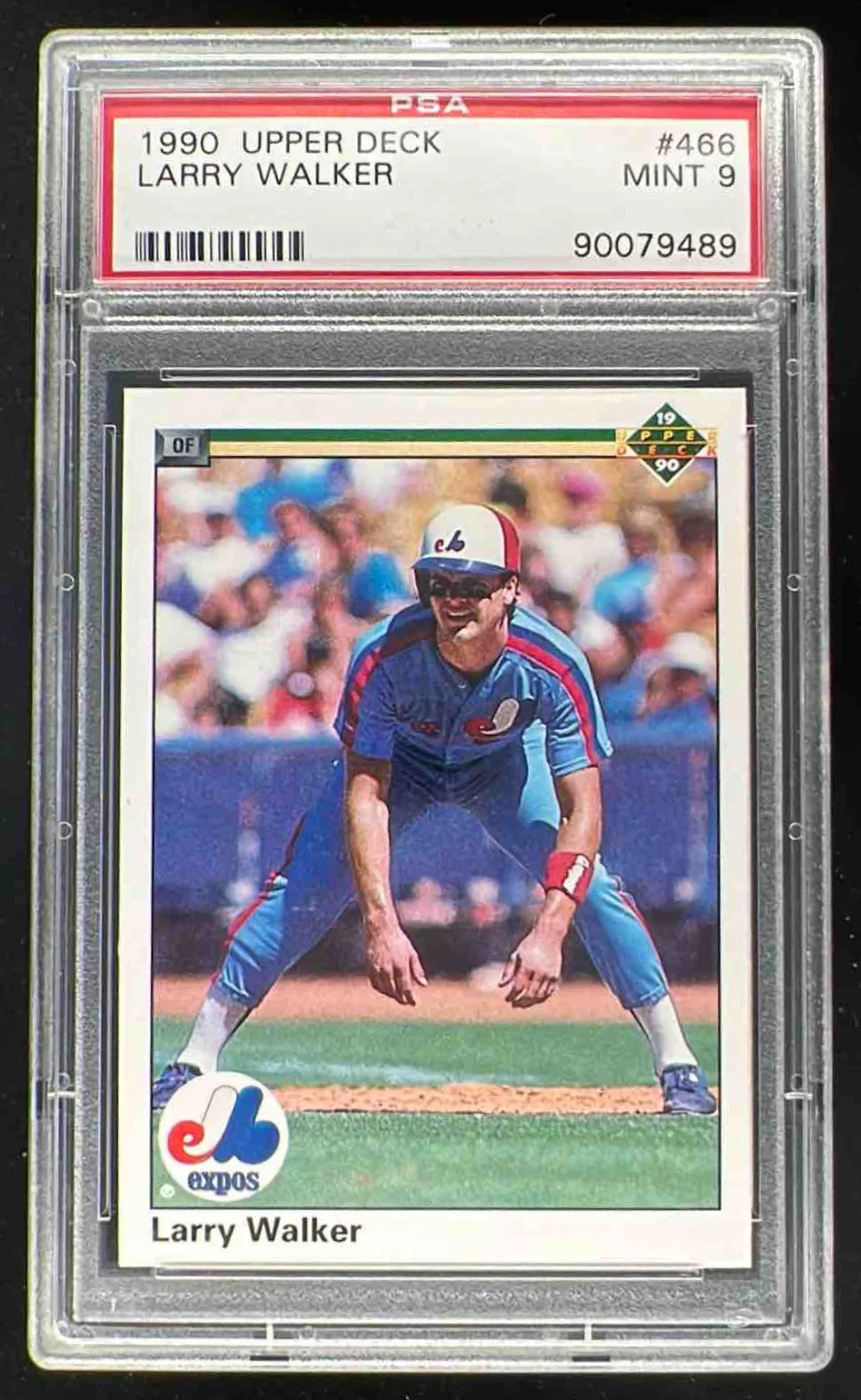 1990 Upper Deck #466 Larry Walker RC PSA 9