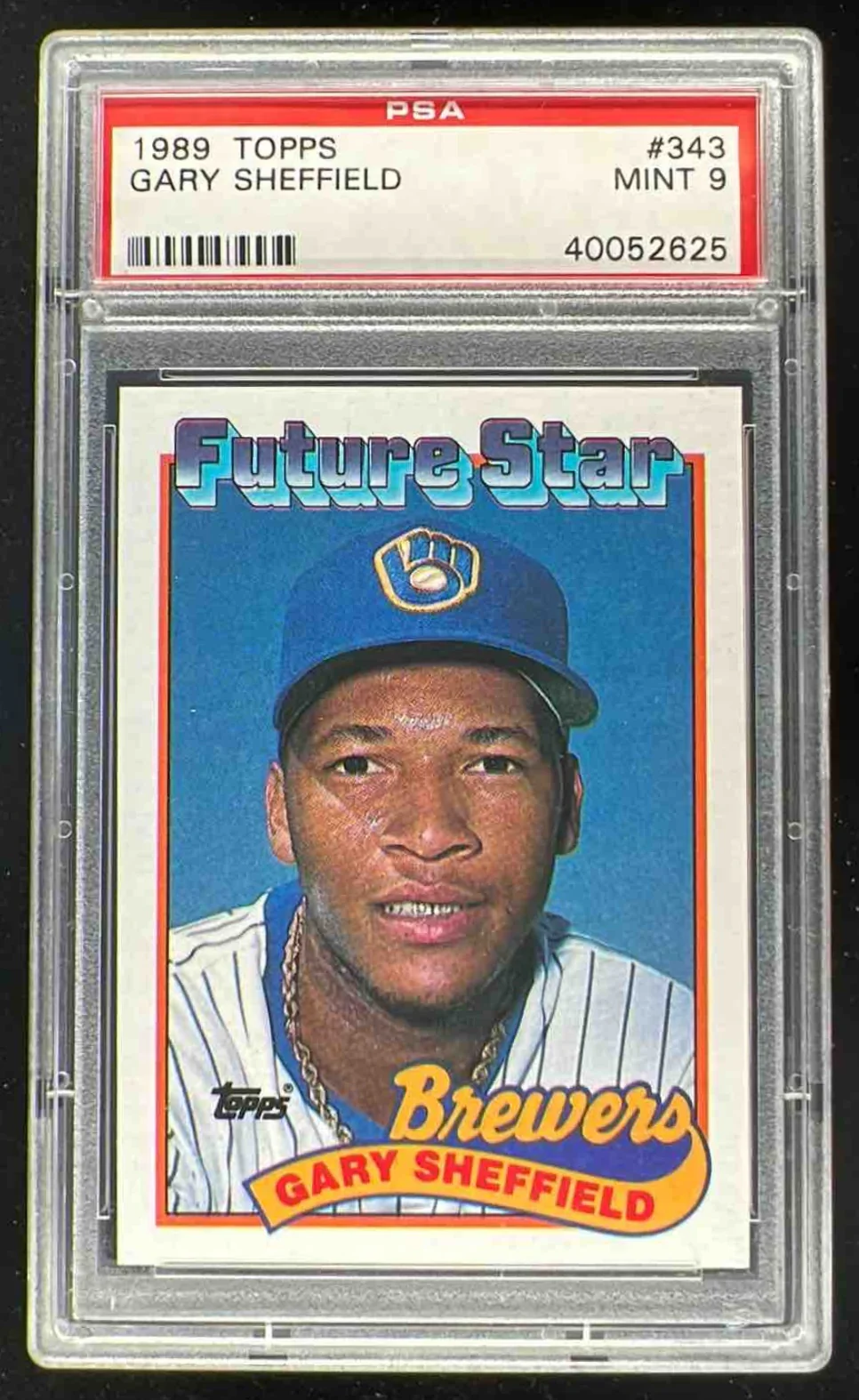 1989 Topps #343a Gary Sheffield RC PSA 9
