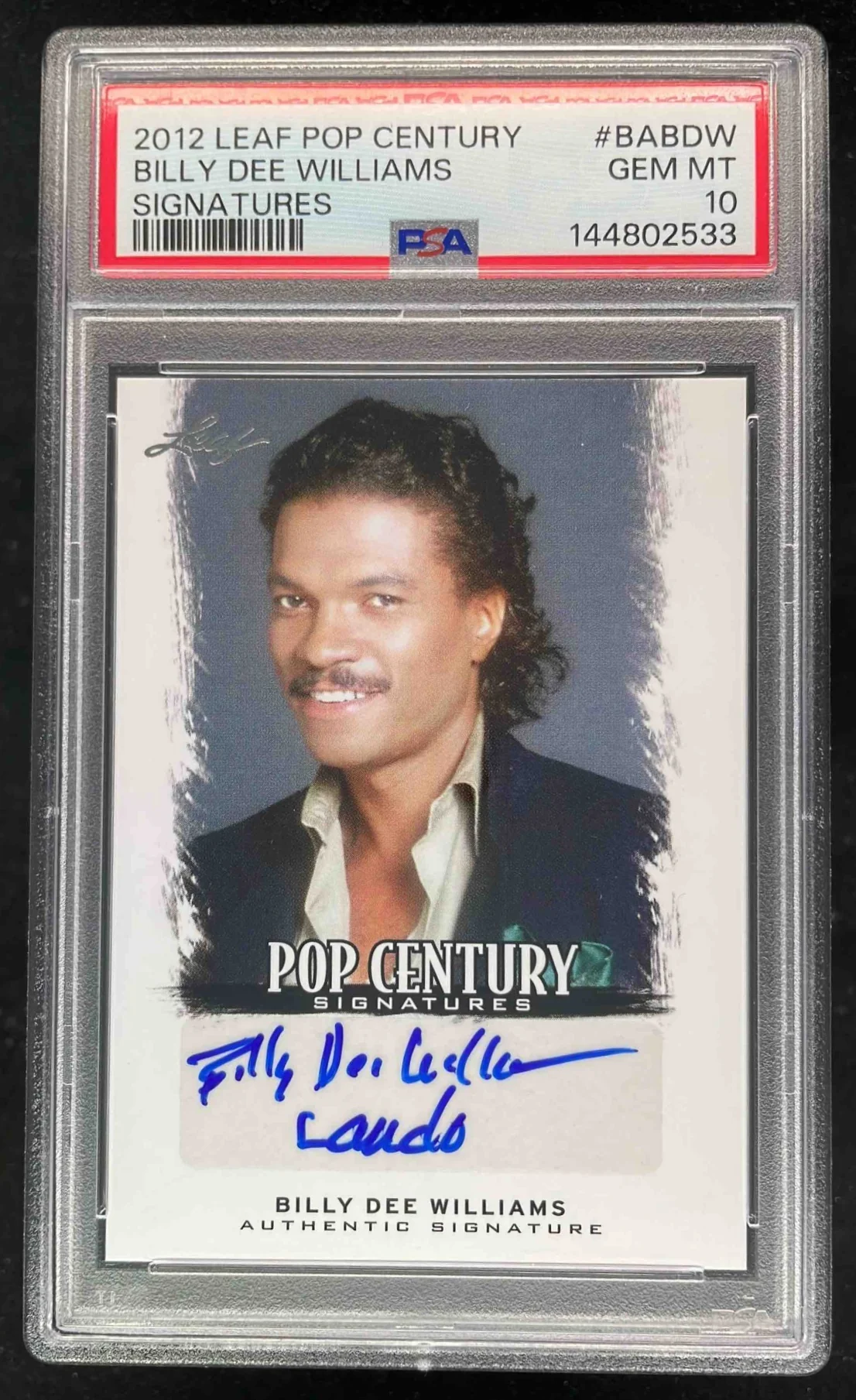 2012 Leaf Pop Century Signatures Billy Dee Williams Auto PSA 10