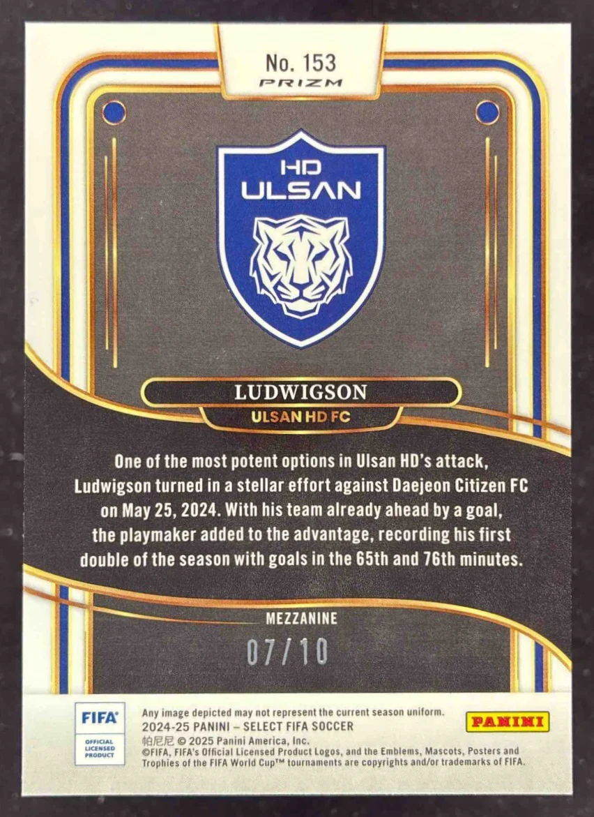 2024-25 Panini Select FIFA Mezzanine Gold #153 Ludwigson /10 - Image 2