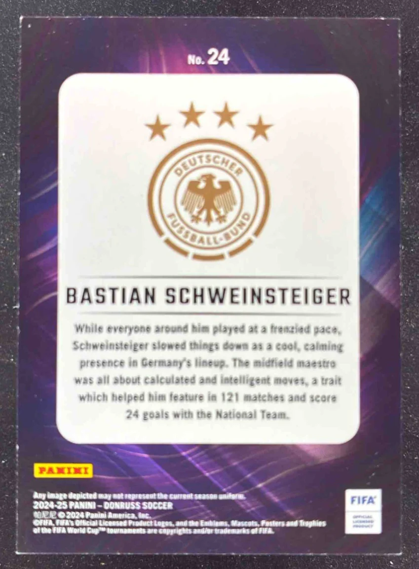 2024-25 Panini Donruss Night Moves #24 Bastian Schweinsteiger - Image 2