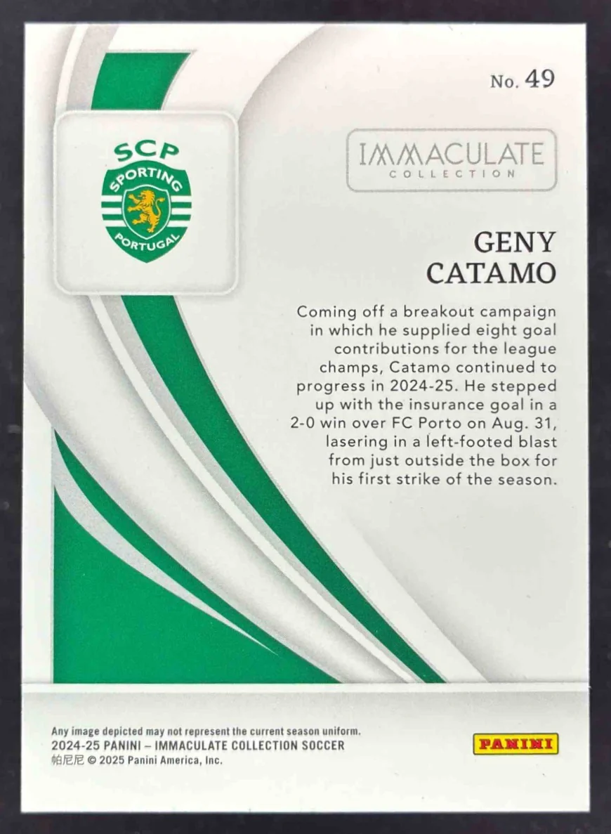 2024-25 Panini Immaculate Collection Gold #49 Geny Catamo /10 - Image 2