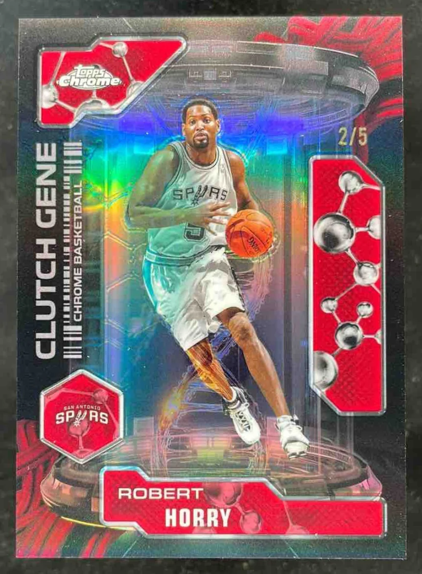 2025-26 Topps Chrome Clutch Gene Red Refractor #CG-25 Robert Horry /5