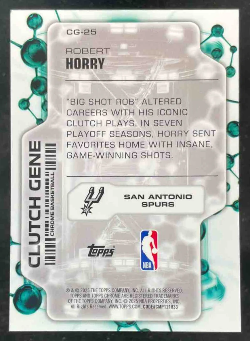 2025-26 Topps Chrome Clutch Gene Red Refractor #CG-25 Robert Horry /5 - Image 2