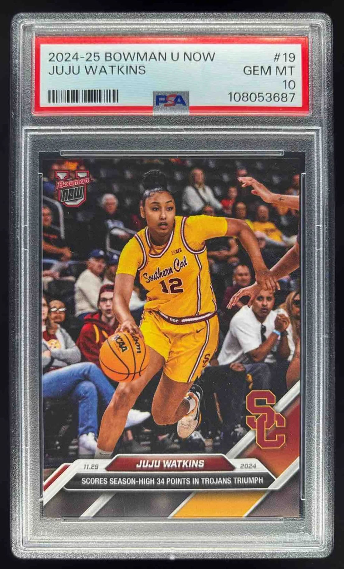 2024-25 Bowman University Now #19 JuJu Watkins PSA 10