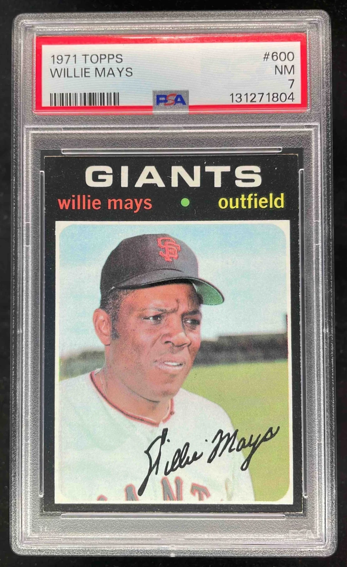 1971 Topps #600 Willie Mays PSA 7