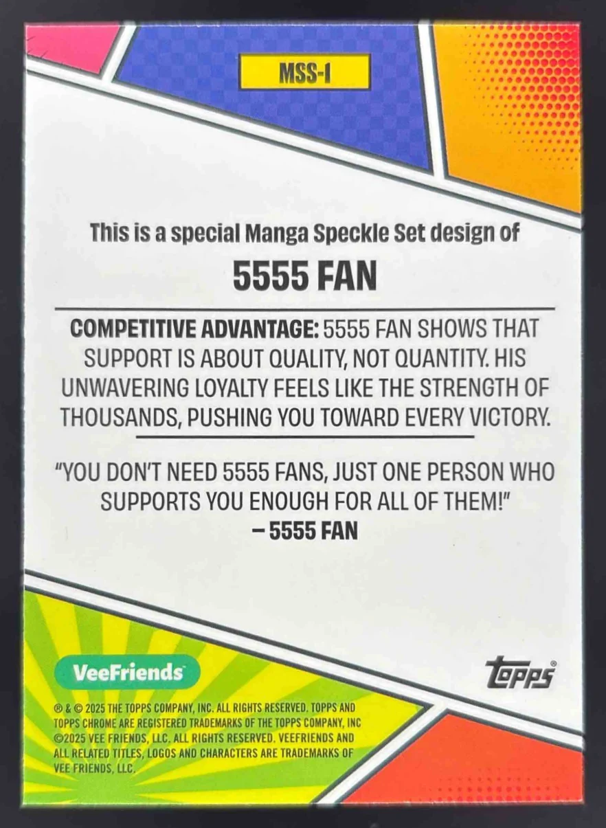 2025 Topps Chrome VeeFriends Manga Speckle #MSS-1 5555 Fan - Image 2