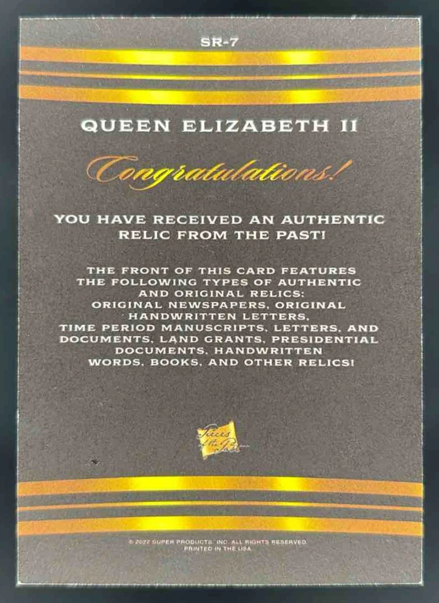 2023 Pieces of the Past #SR-7 Queen Elizabeth II - Image 2