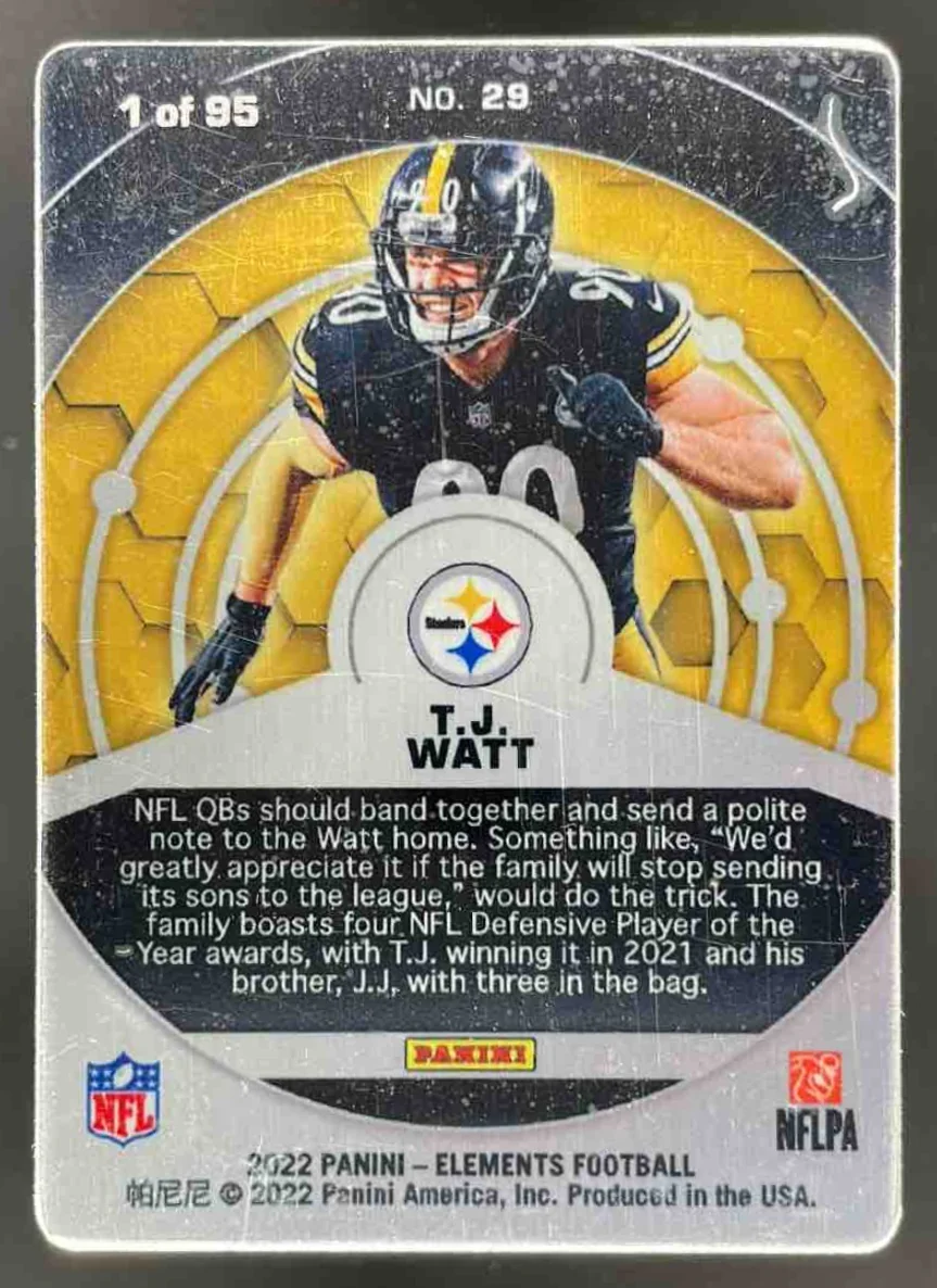2022 Panini Elements Americium #29 T.J. Watt /95 - Image 2