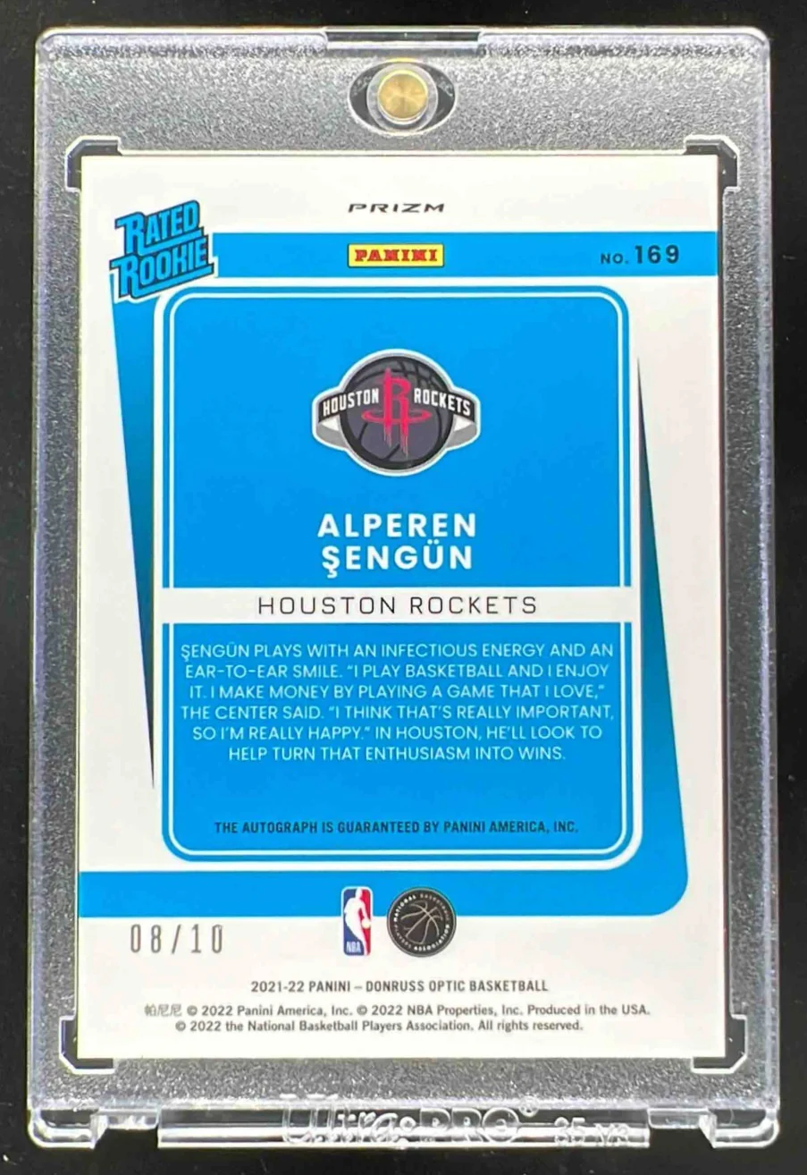 2021 Donruss Optic Rated Rookies Premium Box Set #169 Alperen Sengun RC Auto /10 - Image 2